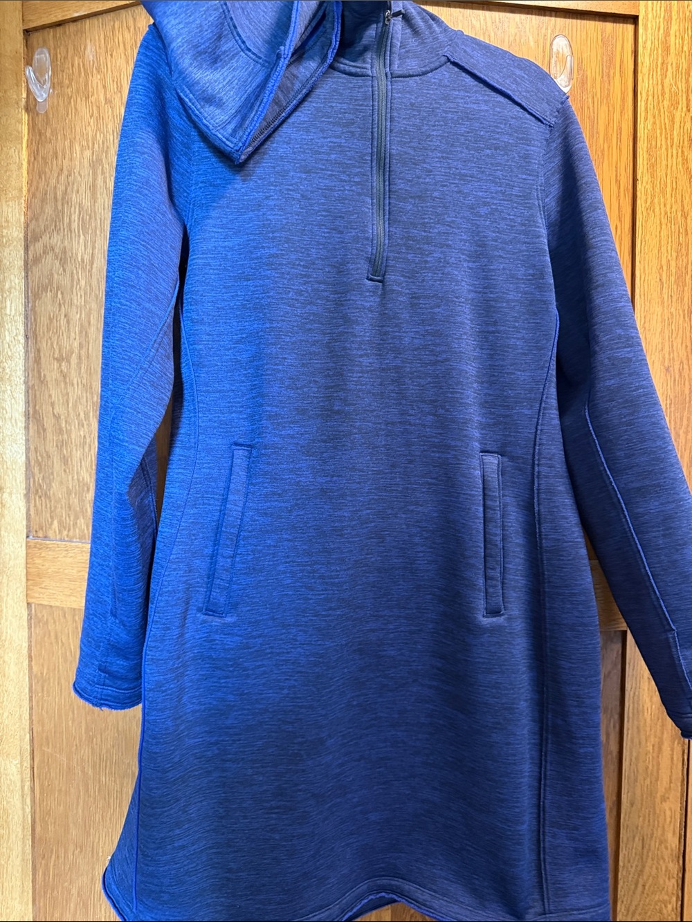 Title Nine.  Women's Navy Blue Half-Zip Hooded Sweater Tunic